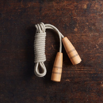 Wooden Handle Skipping Swing Rope - Natural