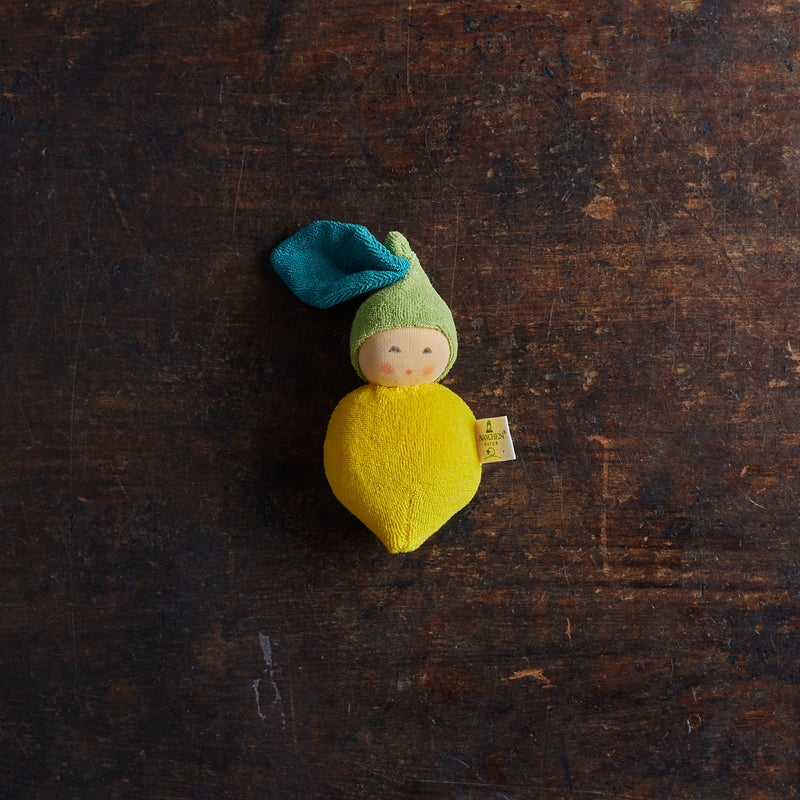 Handmade Cotton/Wool Lemon Rattle