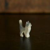 Handcrafted Wooden Small Cat Head up