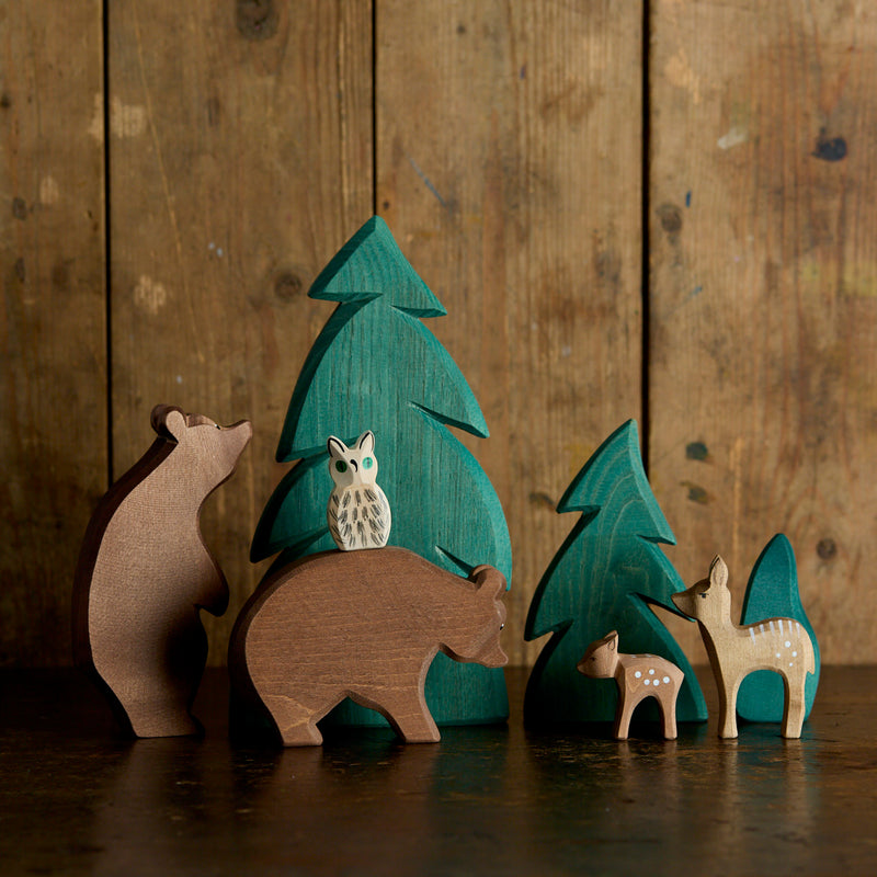 Handcrafted Wooden Standing Fawn