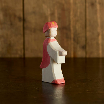 Handcrafted Wooden King Page - Red