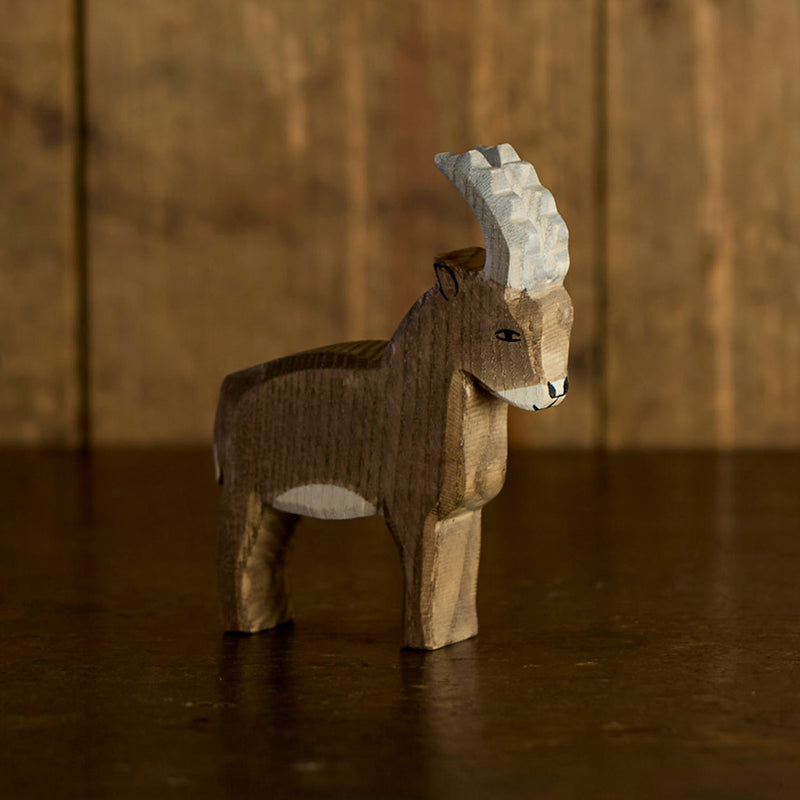 Handcrafted Wooden Mountain Goat