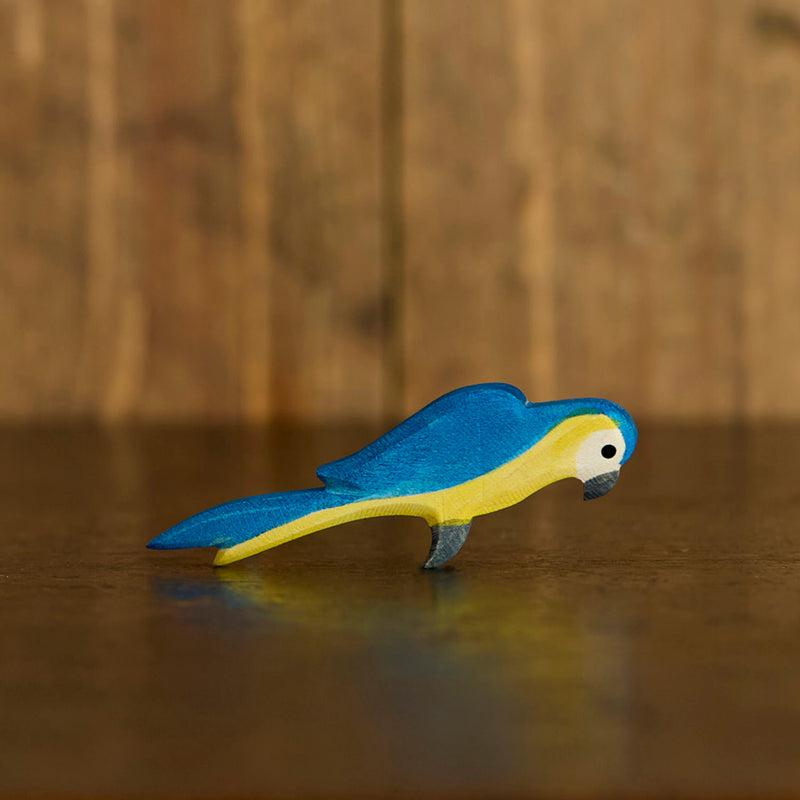 Handcrafted Wooden Parrot - Blue