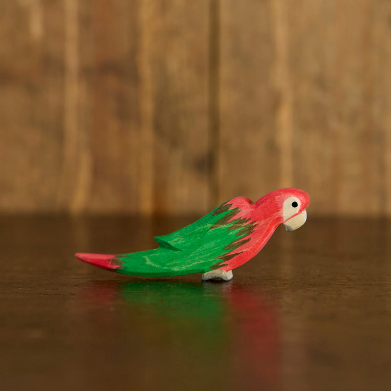 Handcrafted Wooden Parrot - Red
