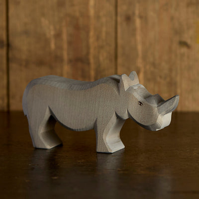 Handcrafted Wooden Rhino