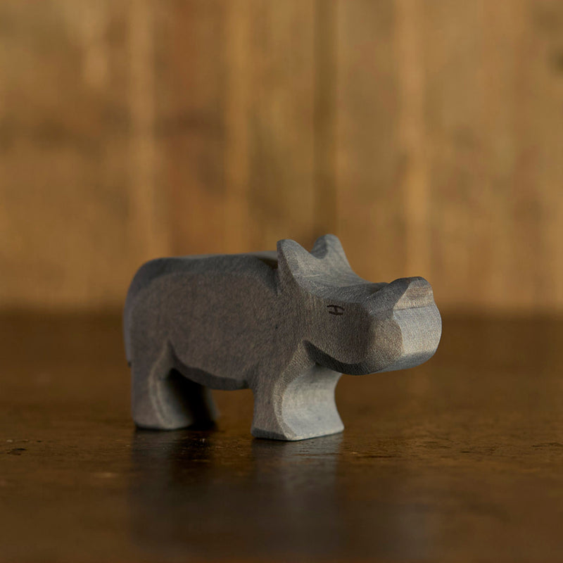 Handcrafted Wooden Small Rhino