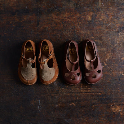 Toddler & Kids Suede Laura T-Bar Shoes - Savanna