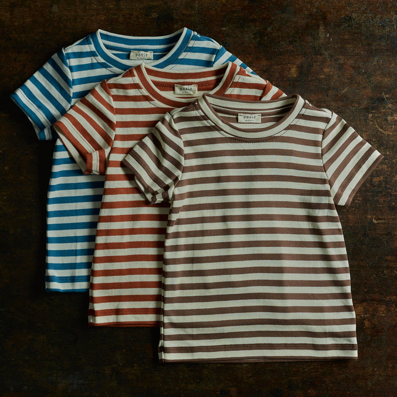 Cotton Andi Tee - Natural/Rust Stripe