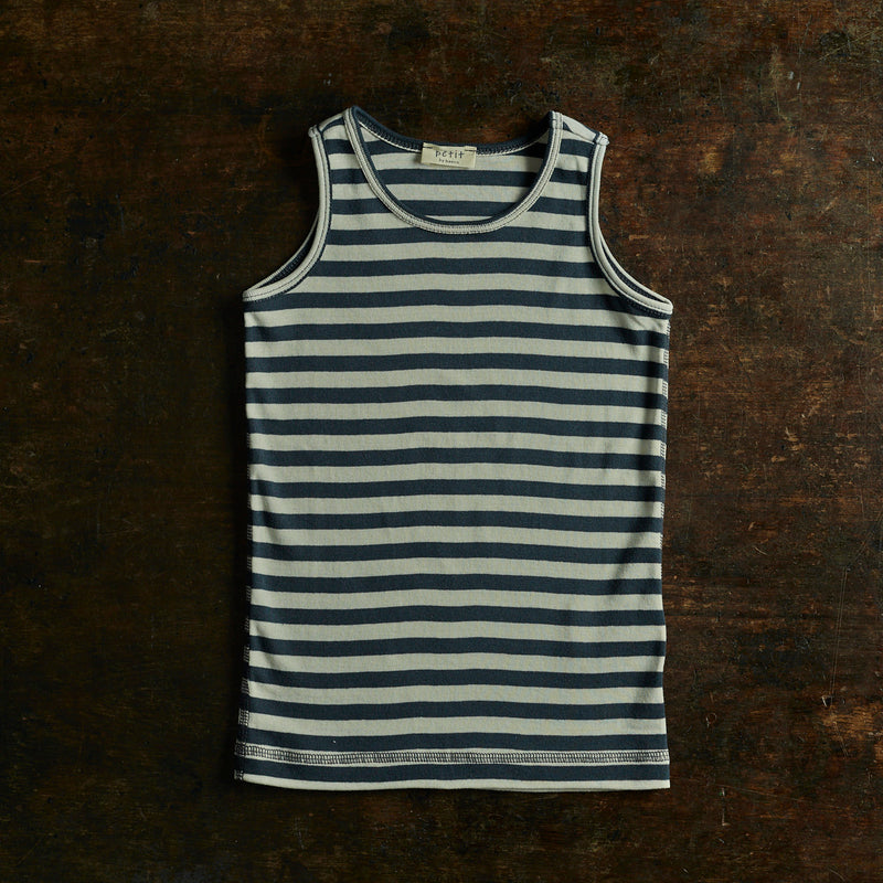 Cotton Bjork Top - Natural/Charcoal Stripe