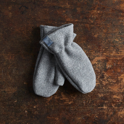 Boiled Wool Mittens with Wool/Silk Lining - Grey