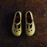Leather T-Bar Shoes - Chartreuse