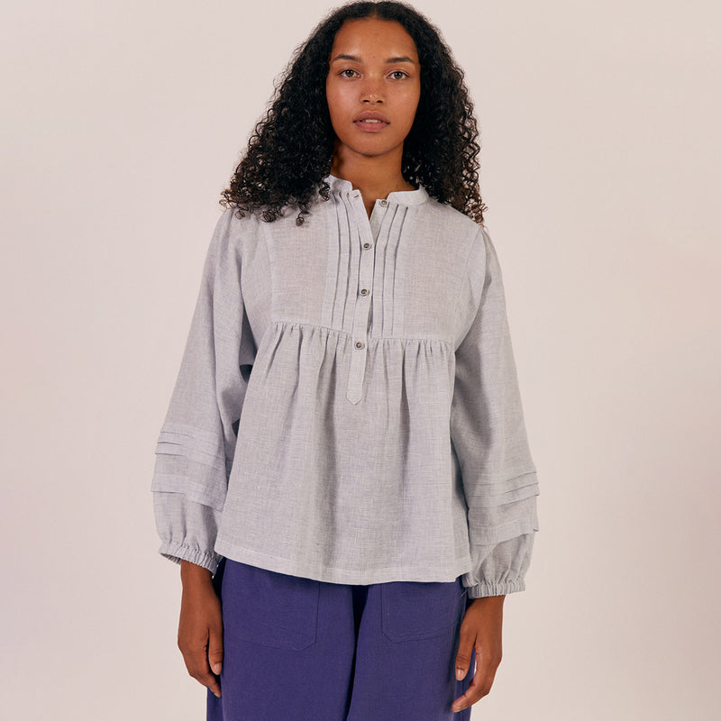 Womens Linen Moon Top - Cloud