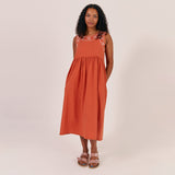 Womens Linen/Cotton Hills Dress - Tomato
