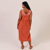 Womens Linen/Cotton Hills Dress - Tomato