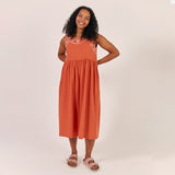 Womens Linen/Cotton Hills Dress - Tomato