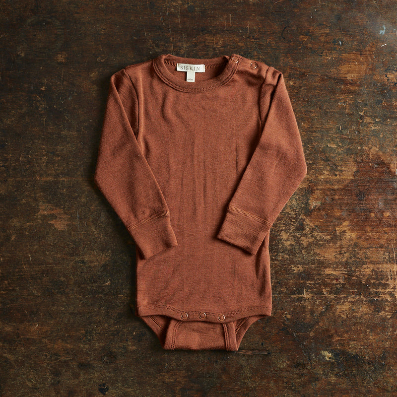 Egret Baby Body - Merino Wool - Cinnamon