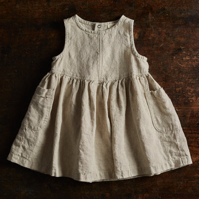 Aspen Baby & Kids Dress - Linen - Natural