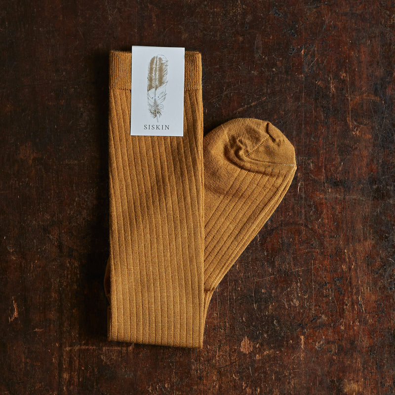 Adults Weaver Knee High Socks - Wool - Ochre