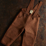 Baby & Kids Pocket Dungarees - Boiled Merino Wool - Auburn