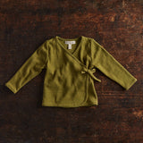 Caspius Baby Wrap Top - Cotton Pointelle - Olive