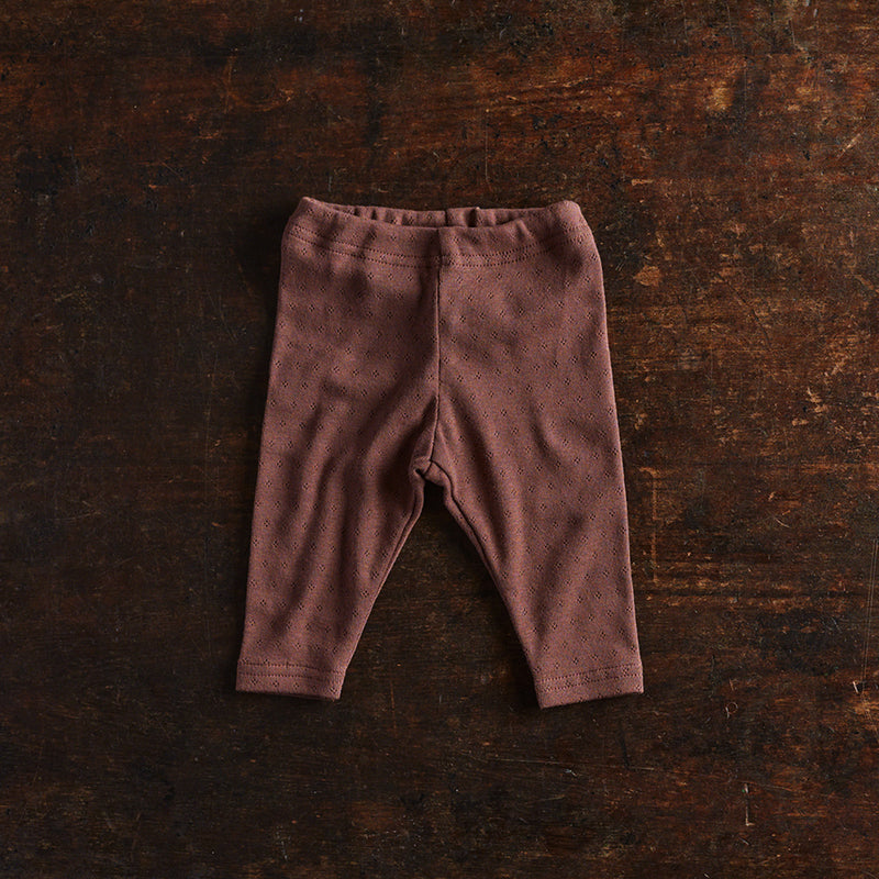 Finch Baby Leggings - Cotton Pointelle - Damson