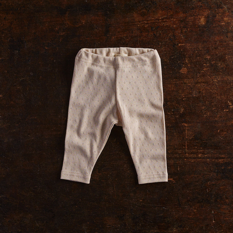 Finch Baby Leggings - Cotton Pointelle - Shell