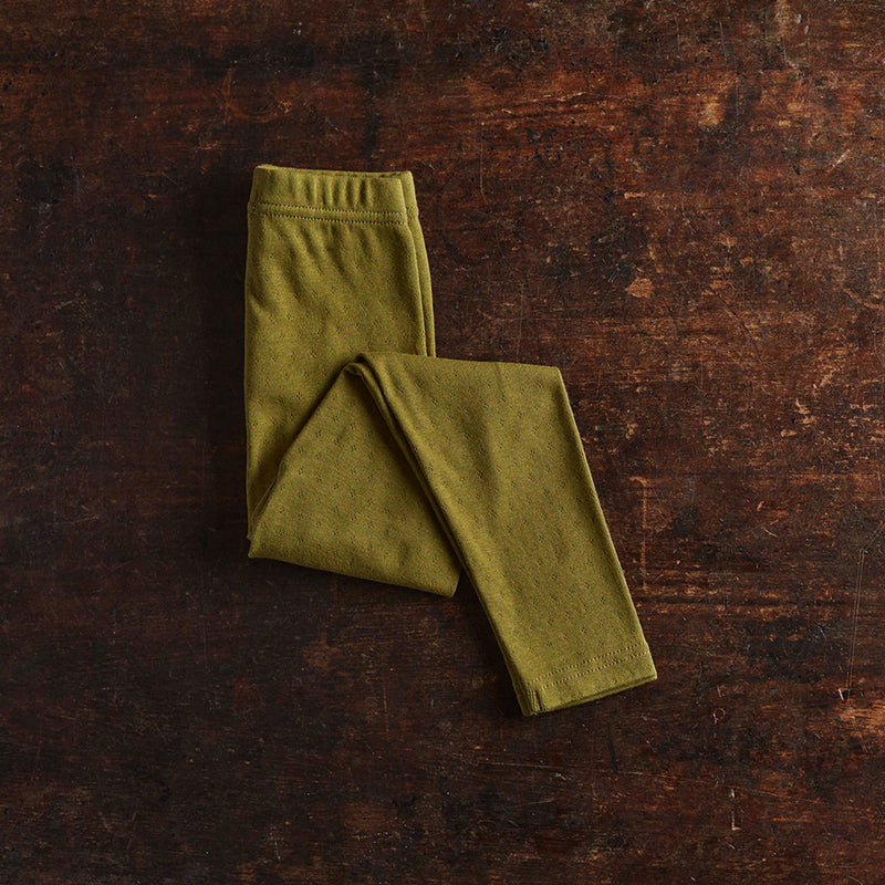 Finch Leggings - Cotton Pointelle - Olive