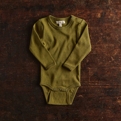 Gadwall Baby Body - Cotton Pointelle - Olive