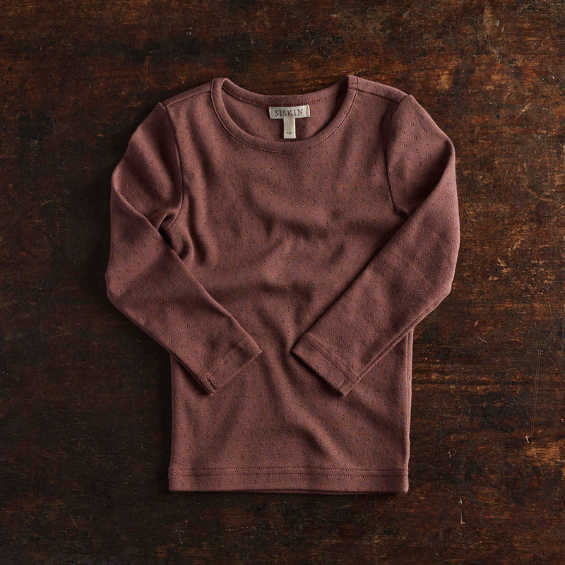 Lark Top - Cotton Pointelle - Damson