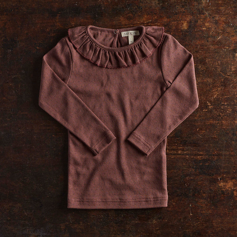 Wren Top - Cotton Pointelle - Damson