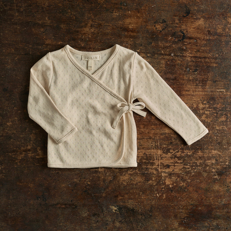 Caspius Baby Wrap Top - Cotton Pointelle - Shell