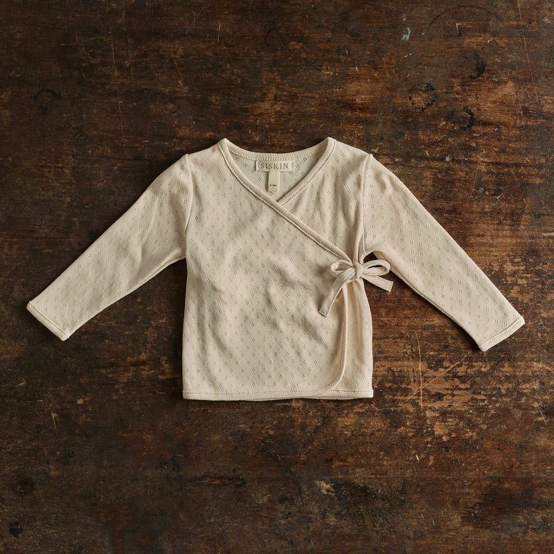 Caspius Baby Wrap Top - Cotton Pointelle - Shell