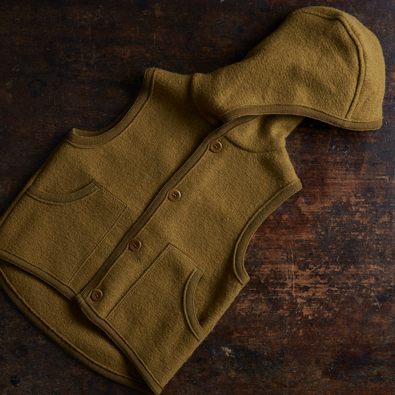 Baby & Kids Wind Vest - Boiled Merino Wool - Gold