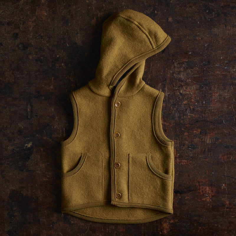 Baby & Kids Wind Vest - Boiled Merino Wool - Gold