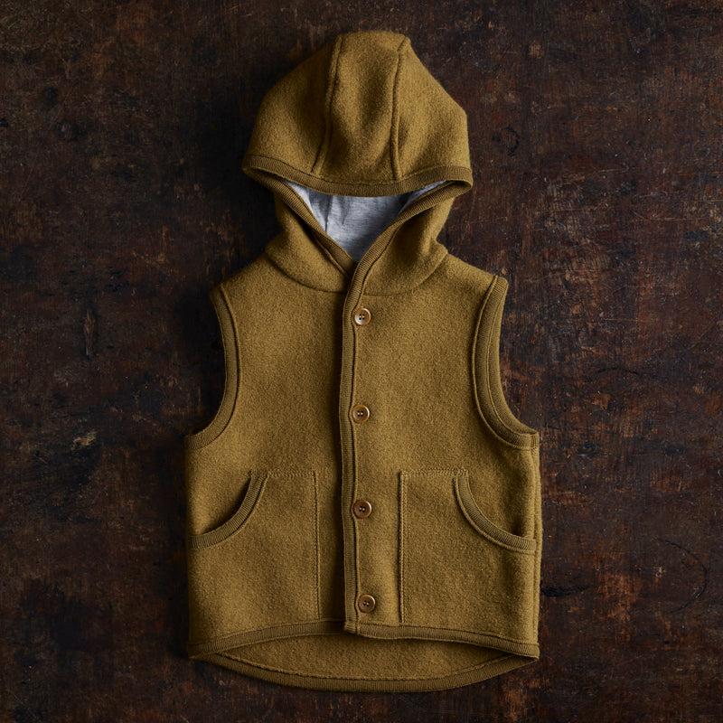 Baby & Kids Wind Vest - Boiled Merino Wool - Gold