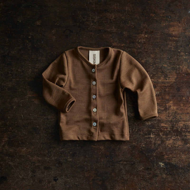 Dove Baby Cardigan - Merino Wool & Silk - Almond