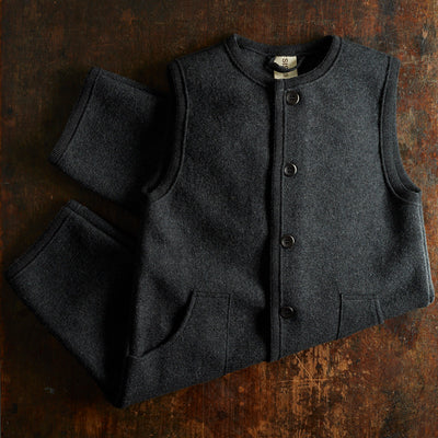 Earth Playsuit - Boiled Merino Wool - Anthracite