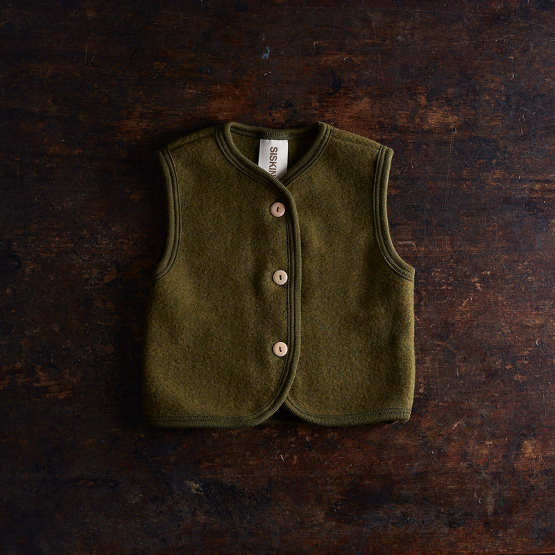 Eider Baby & Kids Vest - Merino Wool Fleece - Seaweed