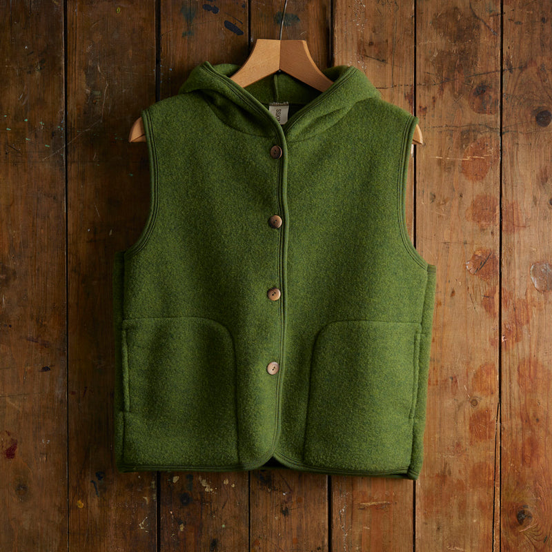 Falcon Womens Vest - Merino Wool Fleece - Forest