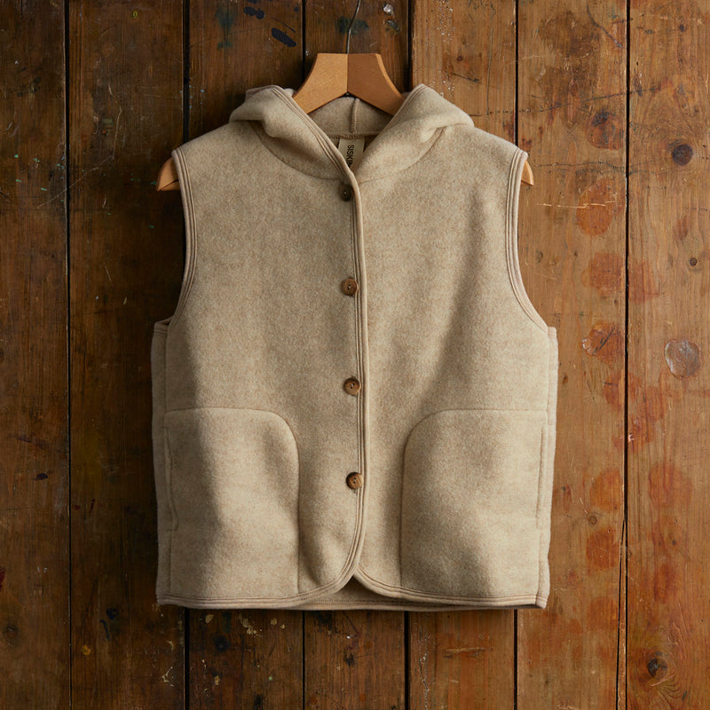 Falcon Womens Vest - Merino Wool Fleece - Sandstorm