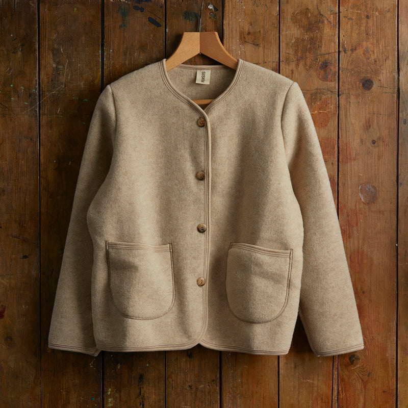 Harrier Womens Jacket - Merino Wool Fleece - Sandstorm