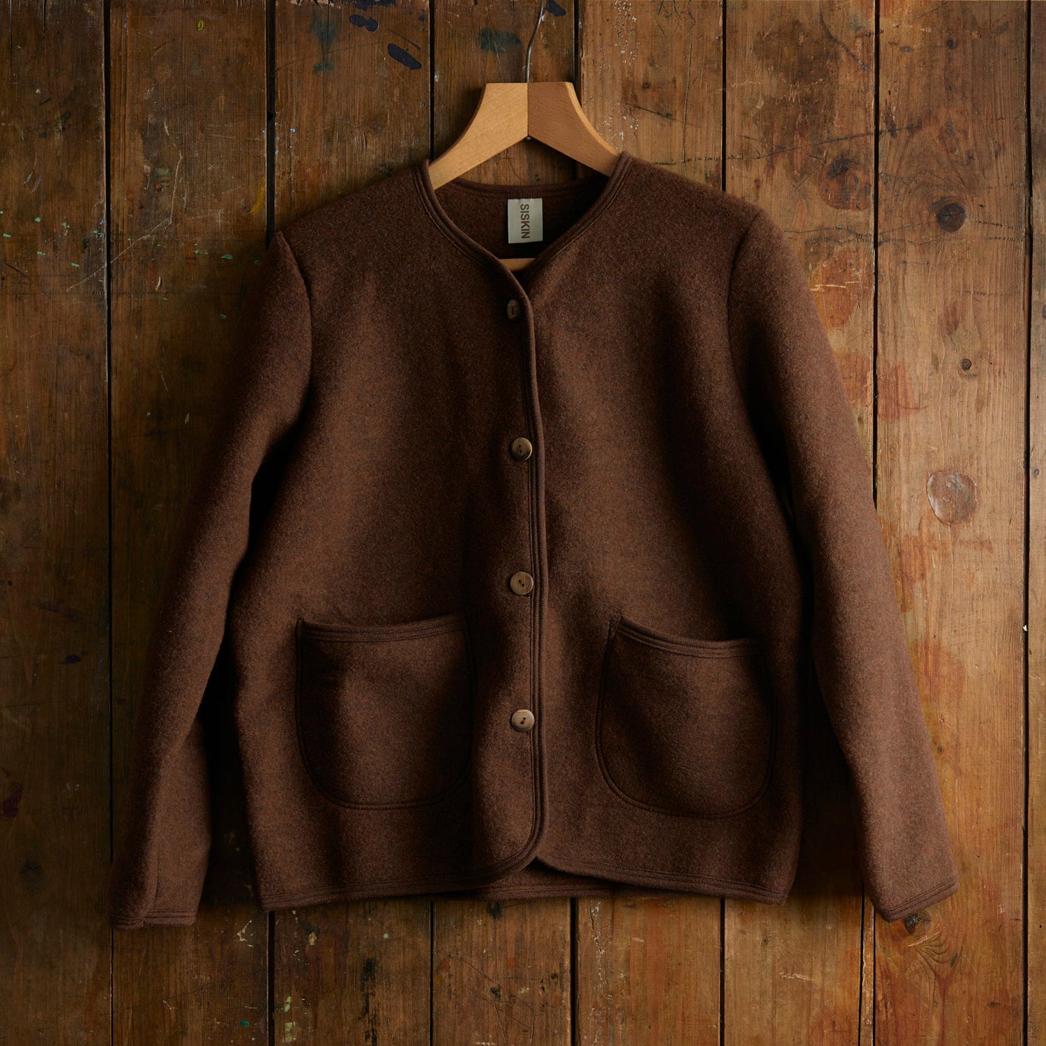 On sale Wool felted jacket, Brown wool warm cardigan, Cozy coat