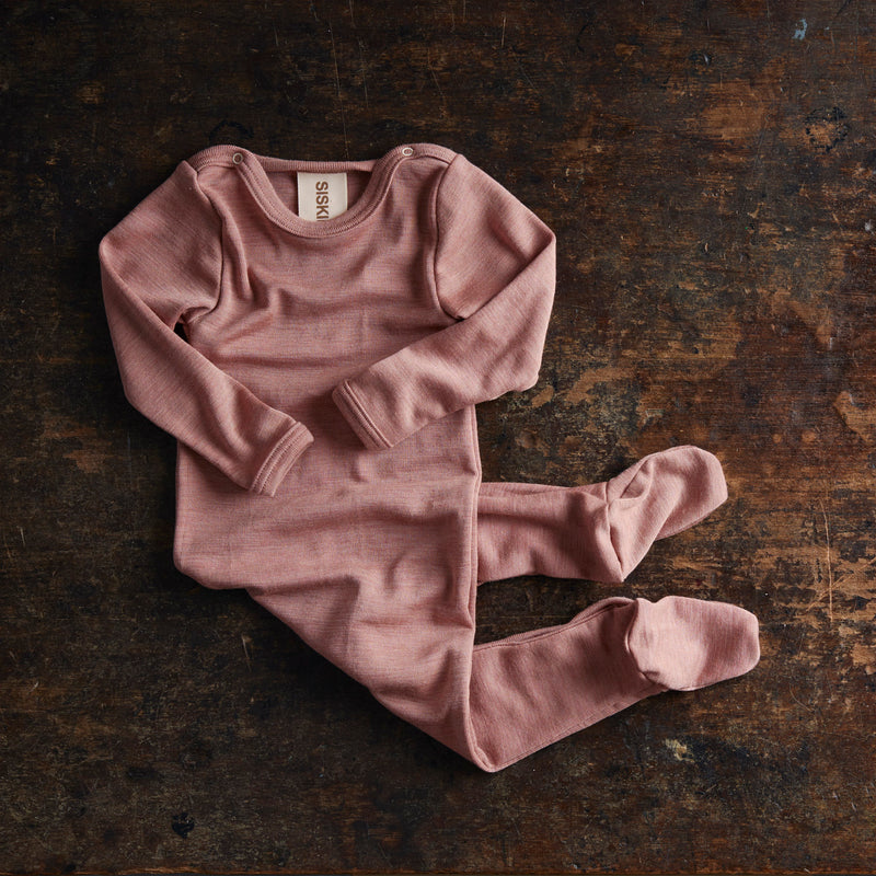 Kea Baby Pyjamas - Merino Wool & Silk - Orchid