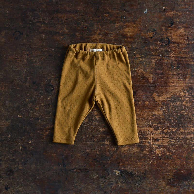 Finch Baby Leggings - Cotton Pointelle - Copper