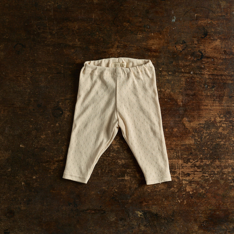Finch Baby Leggings - Cotton Pointelle - Shell