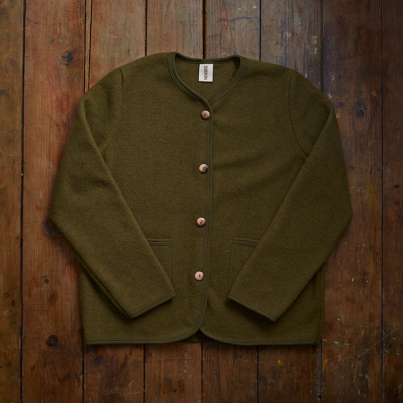 Harrier Women’s Jacket - Merino Wool Fleece - Seaweed