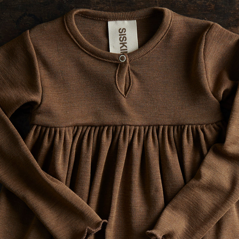 Ibis Baby & Kids Dress - Merino Wool & Silk - Almond