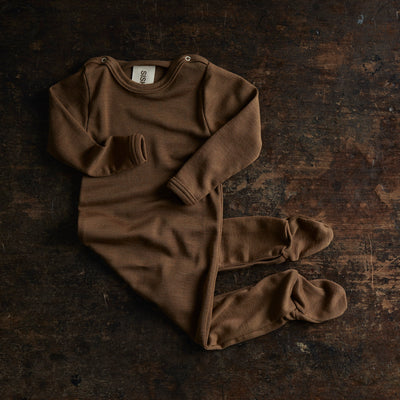 Kea Baby Pyjamas - Merino Wool & Silk - Almond