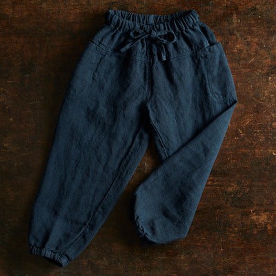 Linden Trousers - Linen - Midnight