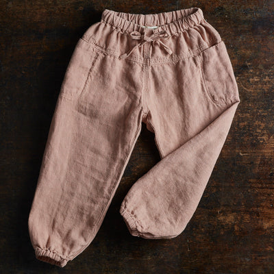 Linden Trousers - Linen - Peony